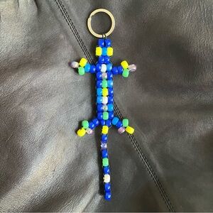 Beaded Lizard Bag Charm Purse Accessory